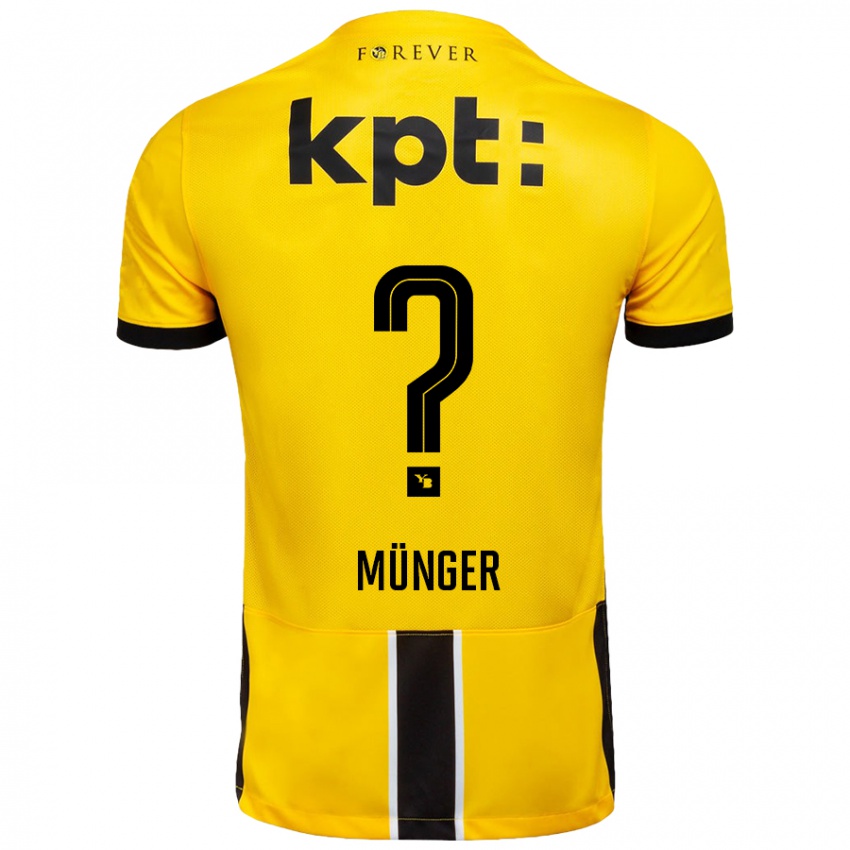 Niño Camiseta Nil Münger #0 Amarillo Negro 1ª Equipación 2024/25 La Camisa Perú