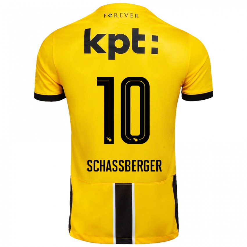 Niño Camiseta Julia Schassberger #10 Amarillo Negro 1ª Equipación 2024/25 La Camisa Perú