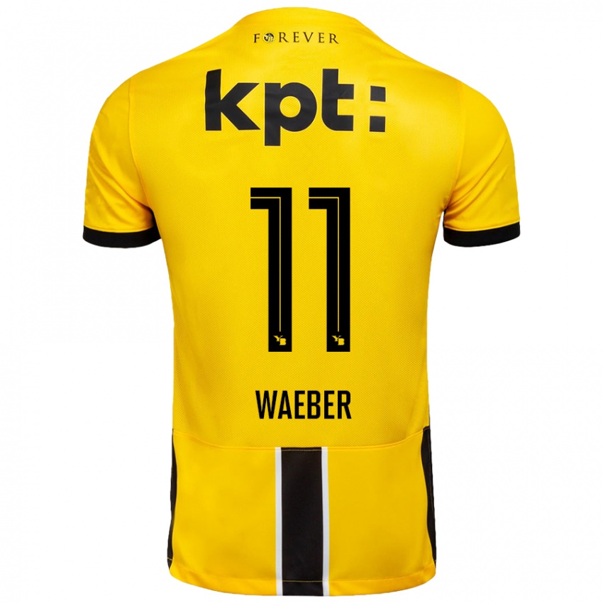 Niño Camiseta Stéphanie Waeber #11 Amarillo Negro 1ª Equipación 2024/25 La Camisa Perú