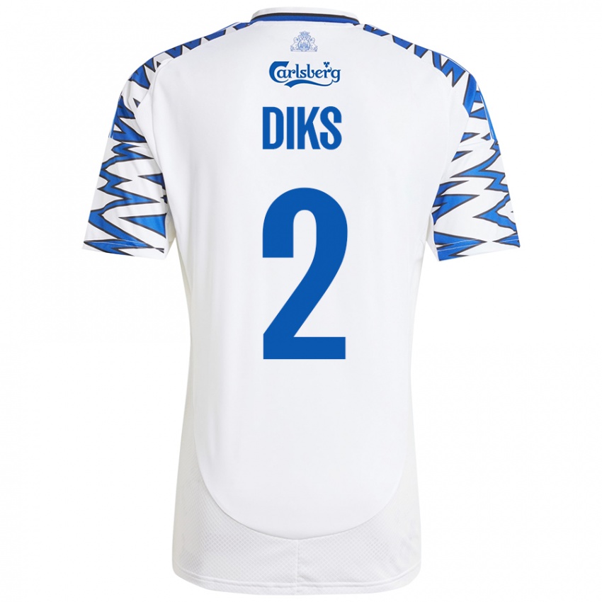 Niño Camiseta Kevin Diks #2 Blanco Azul Cielo 1ª Equipación 2024/25 La Camisa Perú