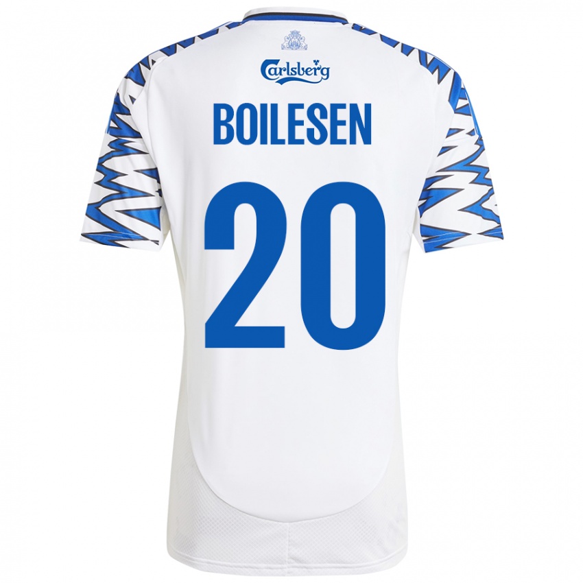 Niño Camiseta Nicolai Boilesen #20 Blanco Azul Cielo 1ª Equipación 2024/25 La Camisa Perú