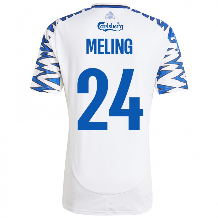 Niño Camiseta Birger Meling #24 Blanco Azul Cielo 1ª Equipación 2024/25 La Camisa Perú