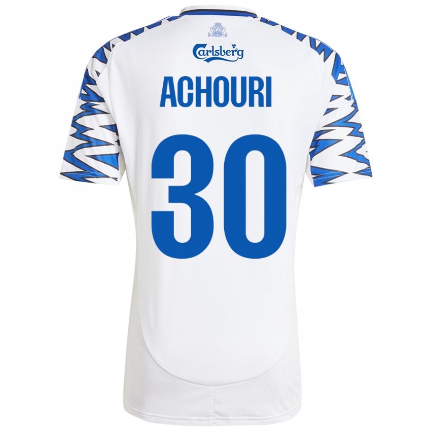 Niño Camiseta Elias Achouri #30 Blanco Azul Cielo 1ª Equipación 2024/25 La Camisa Perú