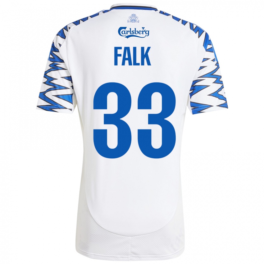 Niño Camiseta Rasmus Falk #33 Blanco Azul Cielo 1ª Equipación 2024/25 La Camisa Perú