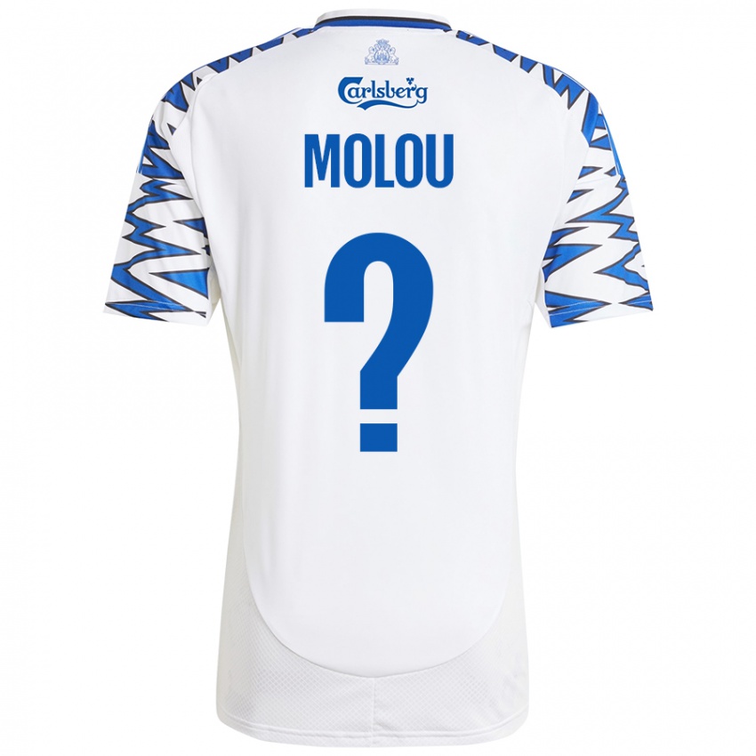 Niño Camiseta Yvann Molou #0 Blanco Azul Cielo 1ª Equipación 2024/25 La Camisa Perú