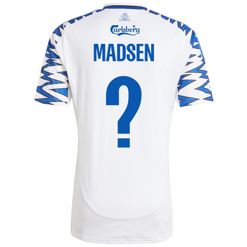 Niño Camiseta Noah Madsen #0 Blanco Azul Cielo 1ª Equipación 2024/25 La Camisa Perú