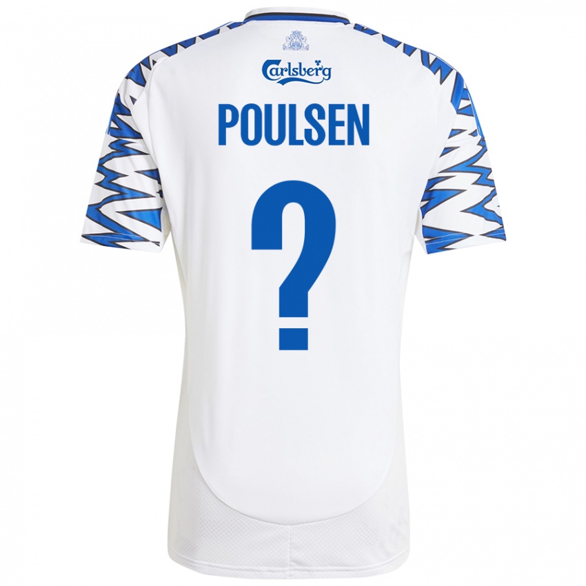 Niño Camiseta Xander Poulsen #0 Blanco Azul Cielo 1ª Equipación 2024/25 La Camisa Perú