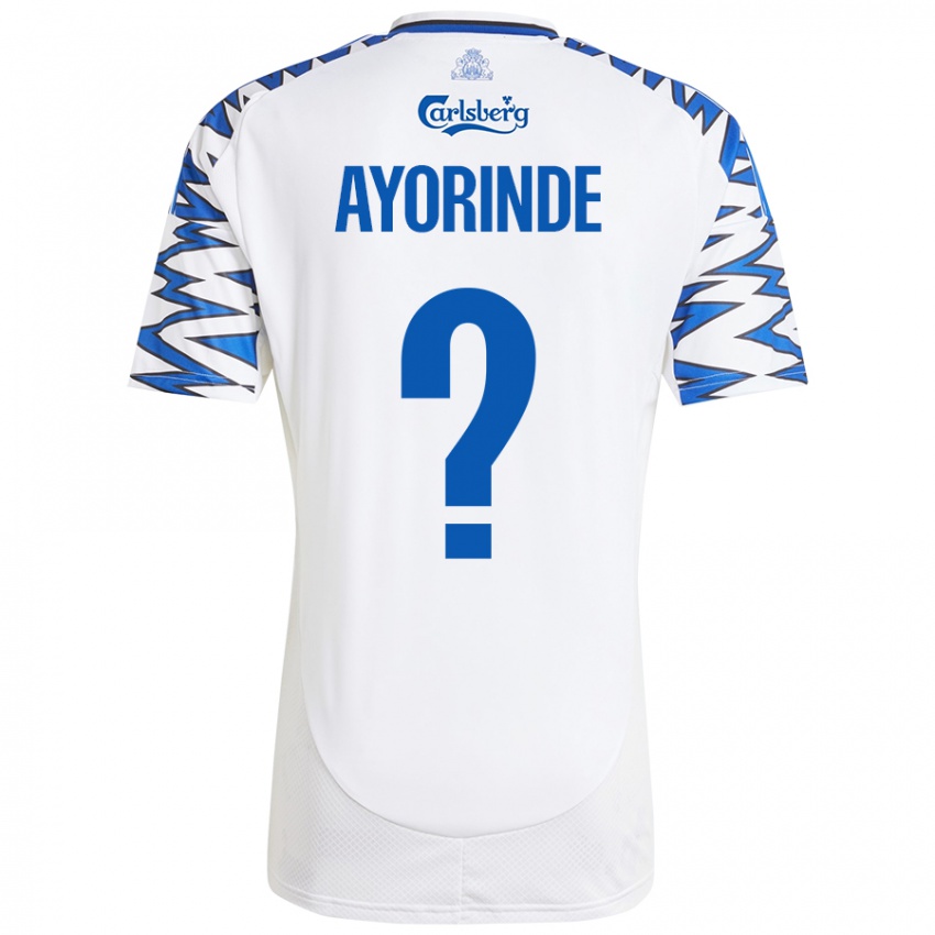 Niño Camiseta Noah Ayorinde #0 Blanco Azul Cielo 1ª Equipación 2024/25 La Camisa Perú