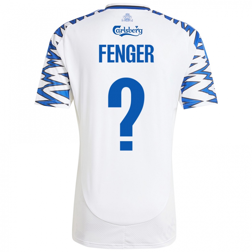 Niño Camiseta Oskar Fenger #0 Blanco Azul Cielo 1ª Equipación 2024/25 La Camisa Perú