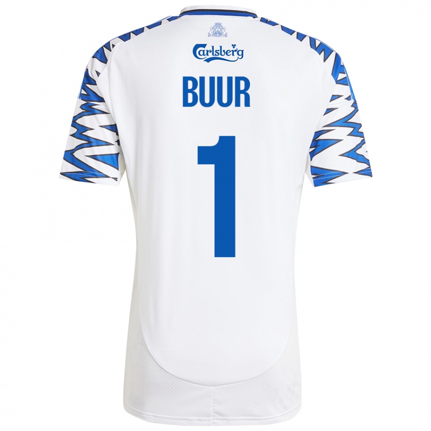 Niño Camiseta Oscar Buur #1 Blanco Azul Cielo 1ª Equipación 2024/25 La Camisa Perú