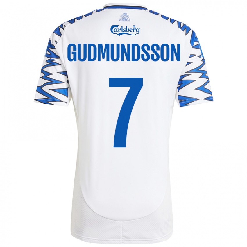 Niño Camiseta Galdur Gudmundsson #7 Blanco Azul Cielo 1ª Equipación 2024/25 La Camisa Perú