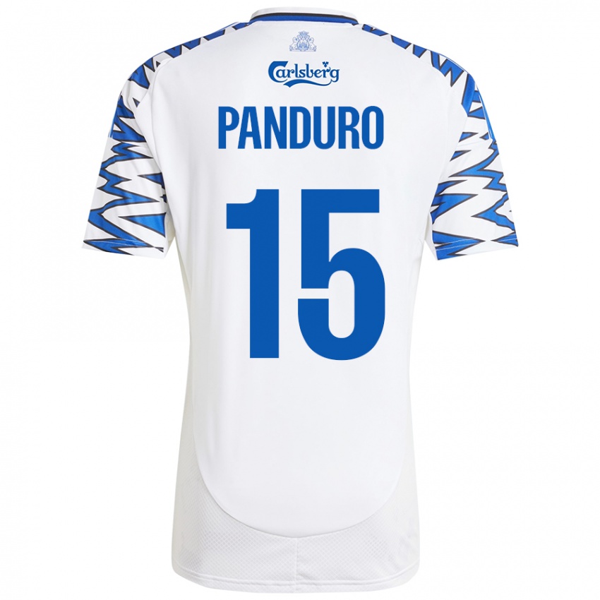 Niño Camiseta Tristan Panduro #15 Blanco Azul Cielo 1ª Equipación 2024/25 La Camisa Perú