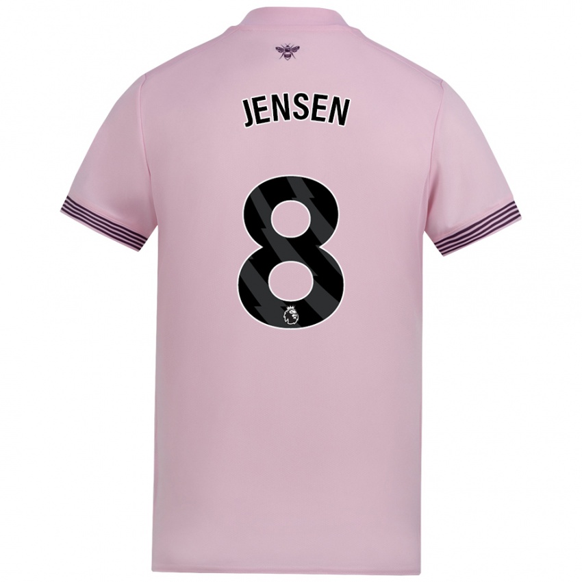 Niño Camiseta Mathias Jensen #8 Rosa 2ª Equipación 2024/25 La Camisa Perú