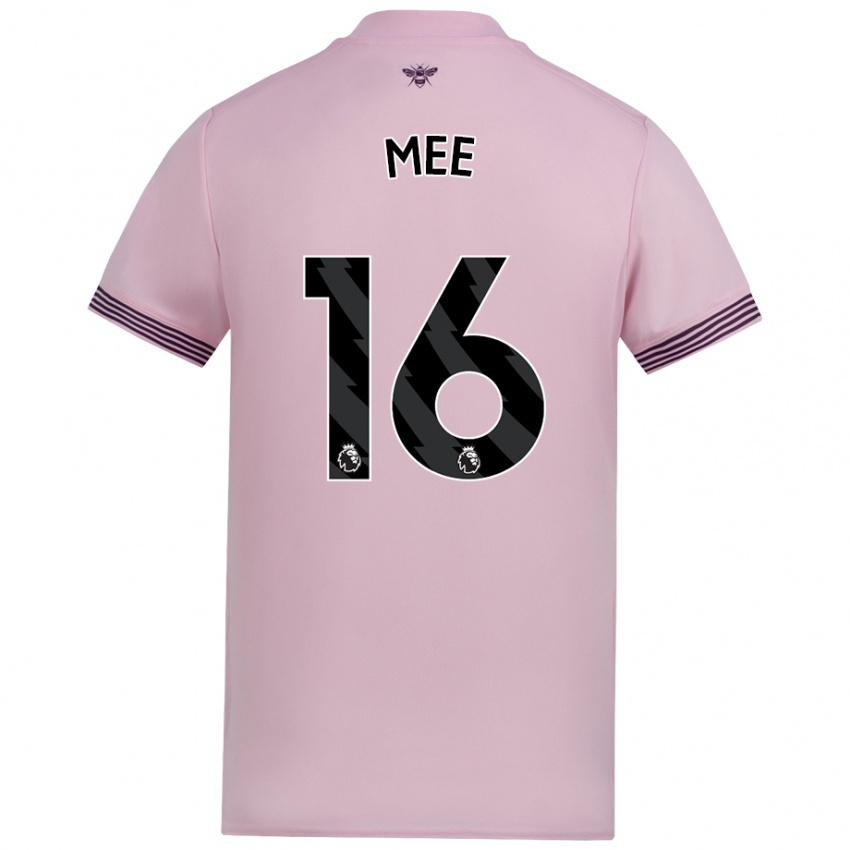 Niño Camiseta Ben Mee #16 Rosa 2ª Equipación 2024/25 La Camisa Perú