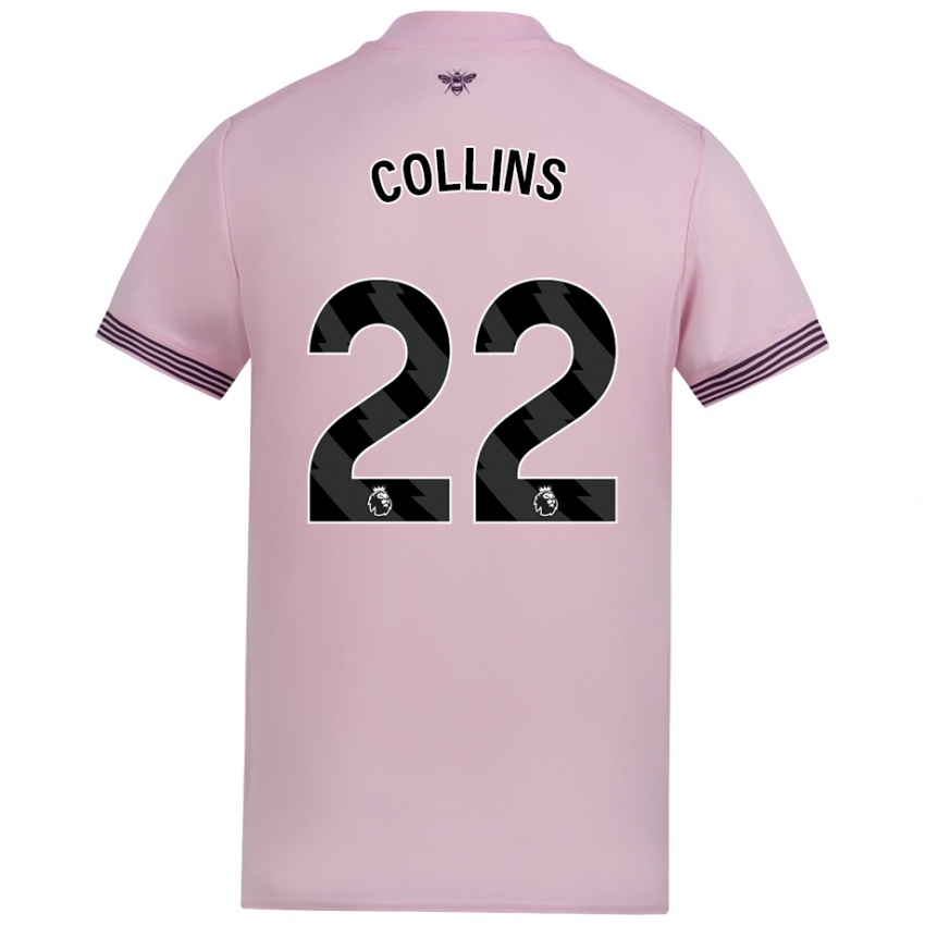 Niño Camiseta Nathan Collins #22 Rosa 2ª Equipación 2024/25 La Camisa Perú