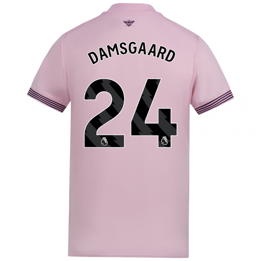 Niño Camiseta Mikkel Damsgaard #24 Rosa 2ª Equipación 2024/25 La Camisa Perú