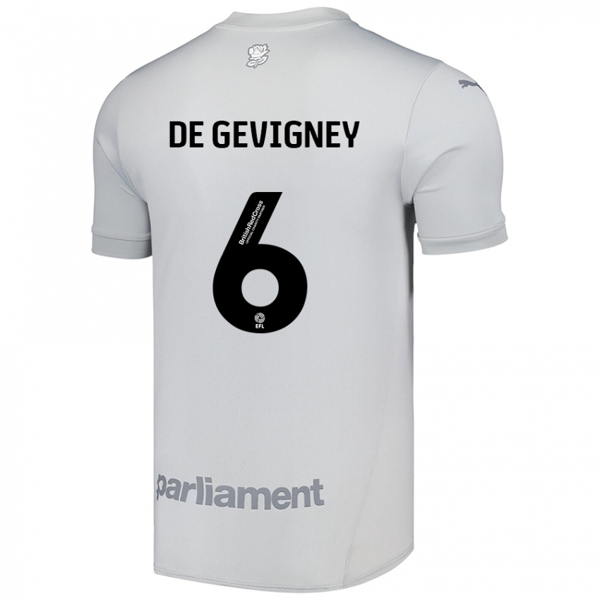 Niño Camiseta Maël De Gevigney #6 Gris Plata 2ª Equipación 2024/25 La Camisa Perú