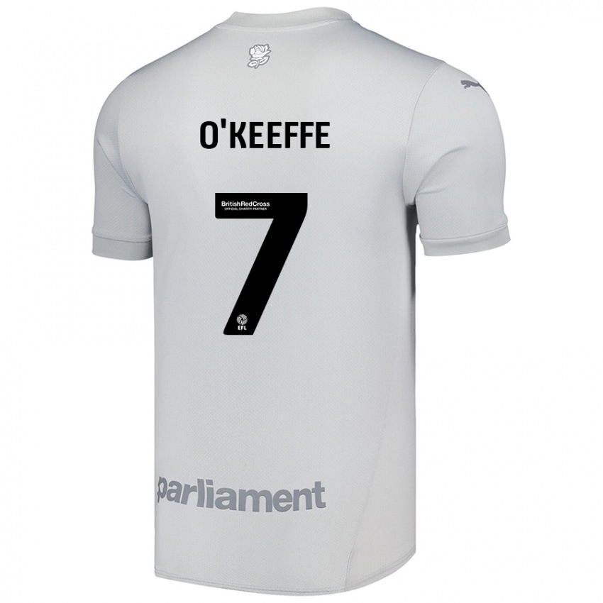 Niño Camiseta Corey O'keeffe #7 Gris Plata 2ª Equipación 2024/25 La Camisa Perú