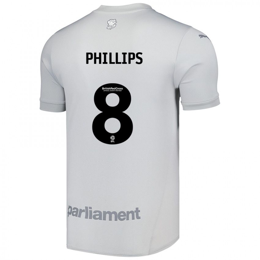 Niño Camiseta Adam Phillips #8 Gris Plata 2ª Equipación 2024/25 La Camisa Perú