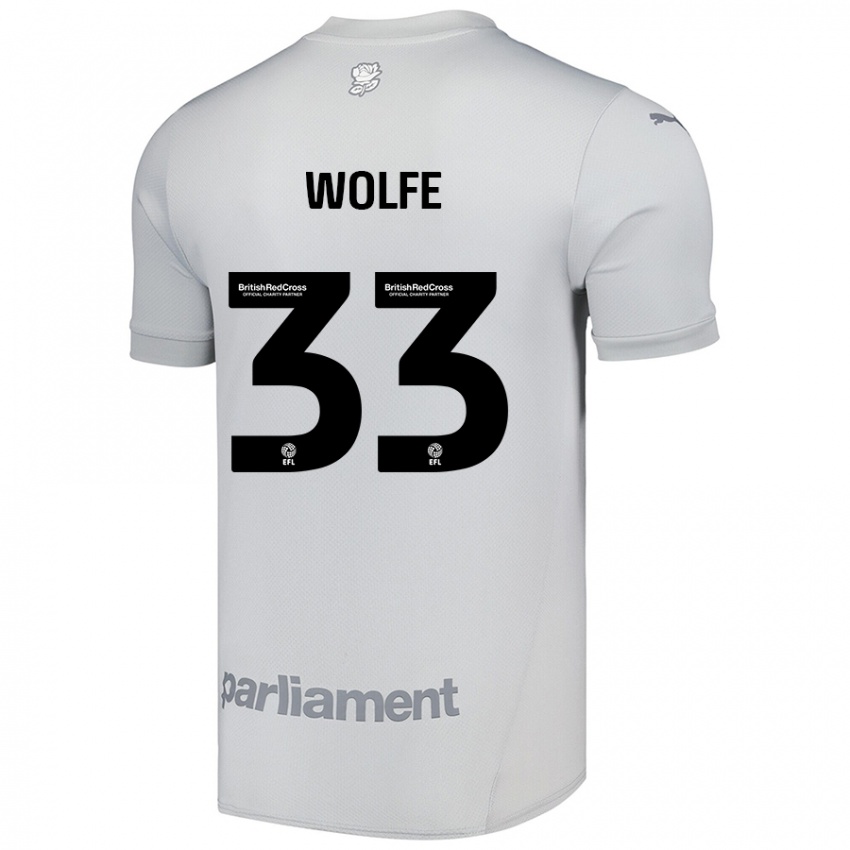 Niño Camiseta Matty Wolfe #33 Gris Plata 2ª Equipación 2024/25 La Camisa Perú