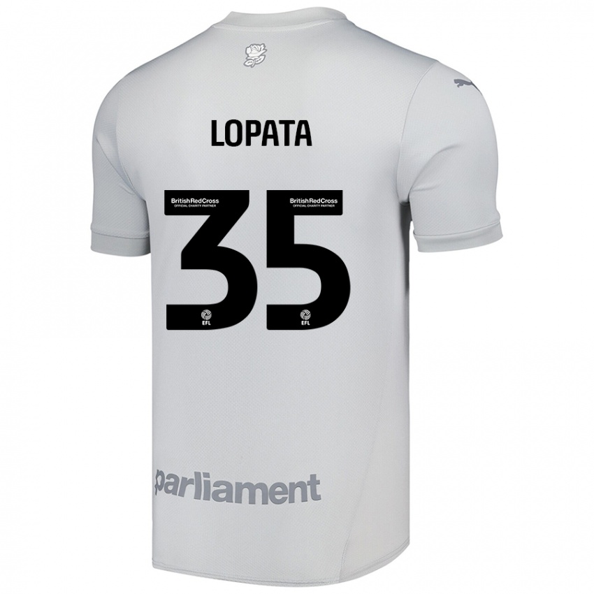 Niño Camiseta Kacper Lopata #35 Gris Plata 2ª Equipación 2024/25 La Camisa Perú