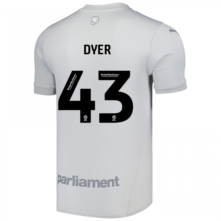 Niño Camiseta Josiah Dyer #43 Gris Plata 2ª Equipación 2024/25 La Camisa Perú