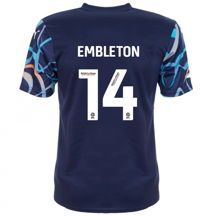 Niño Camiseta Elliot Embleton #14 Azul Marino 2ª Equipación 2024/25 La Camisa Perú