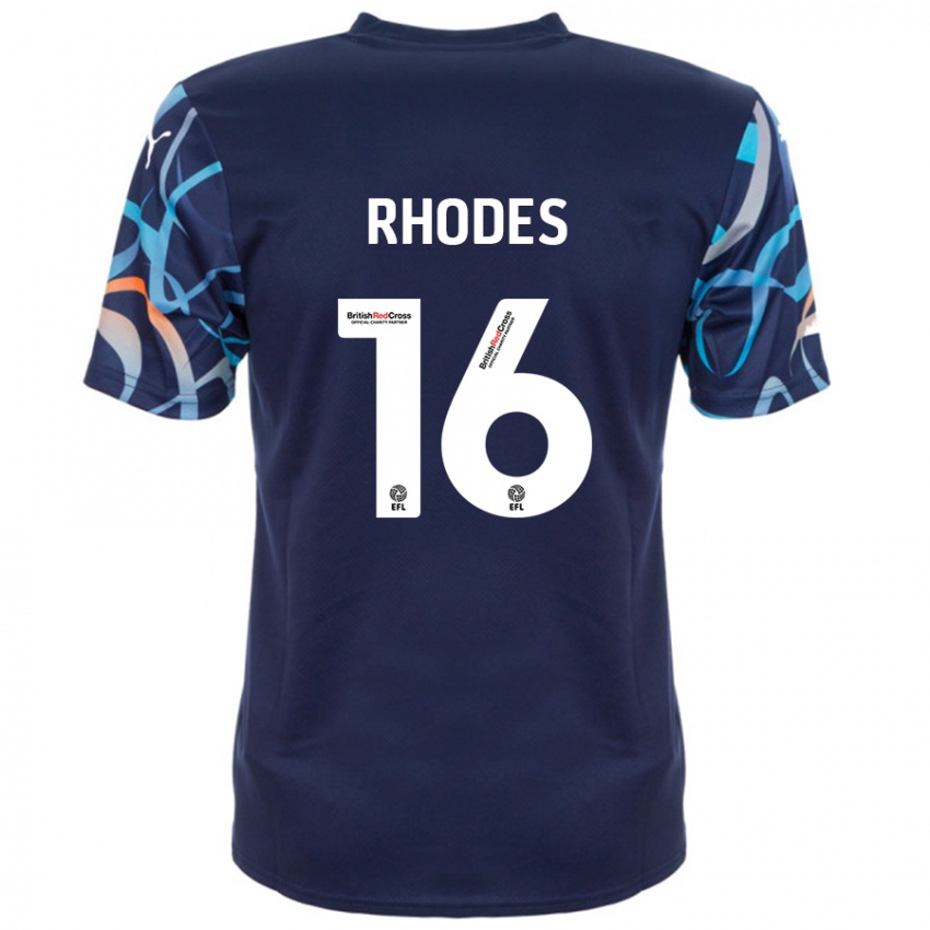 Niño Camiseta Jordan Rhodes #16 Azul Marino 2ª Equipación 2024/25 La Camisa Perú