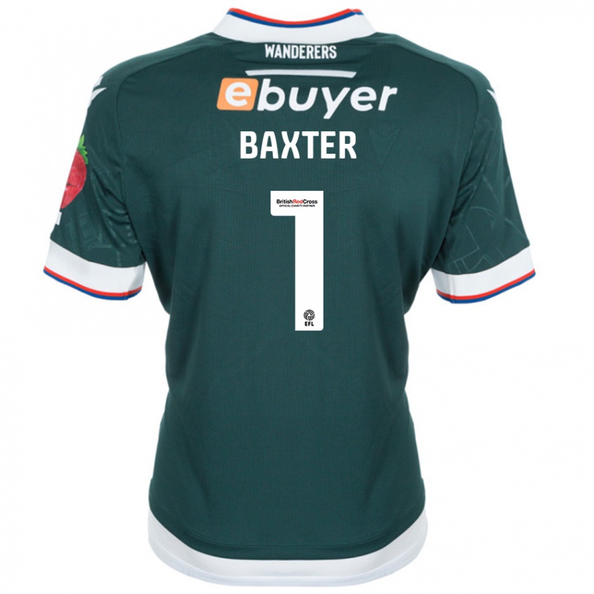 Niño Camiseta Nathan Baxter #1 Verde Oscuro 2ª Equipación 2024/25 La Camisa Perú