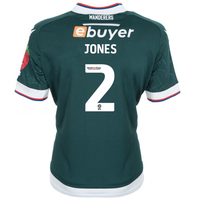 Niño Camiseta Gethin Jones #2 Verde Oscuro 2ª Equipación 2024/25 La Camisa Perú