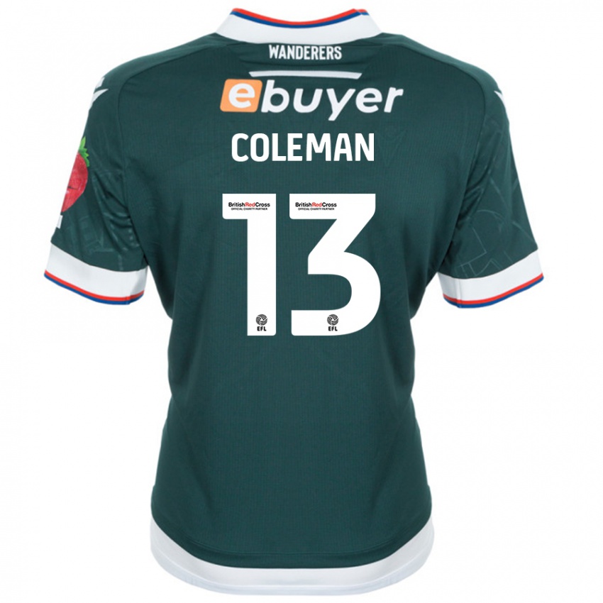 Niño Camiseta Joel Coleman #13 Verde Oscuro 2ª Equipación 2024/25 La Camisa Perú