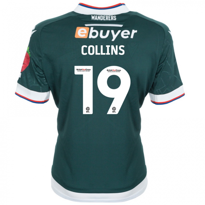 Niño Camiseta Aaron Collins #19 Verde Oscuro 2ª Equipación 2024/25 La Camisa Perú