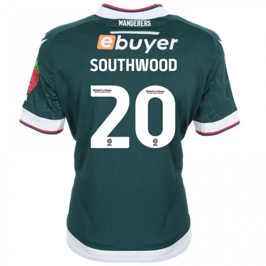 Niño Camiseta Luke Southwood #20 Verde Oscuro 2ª Equipación 2024/25 La Camisa Perú