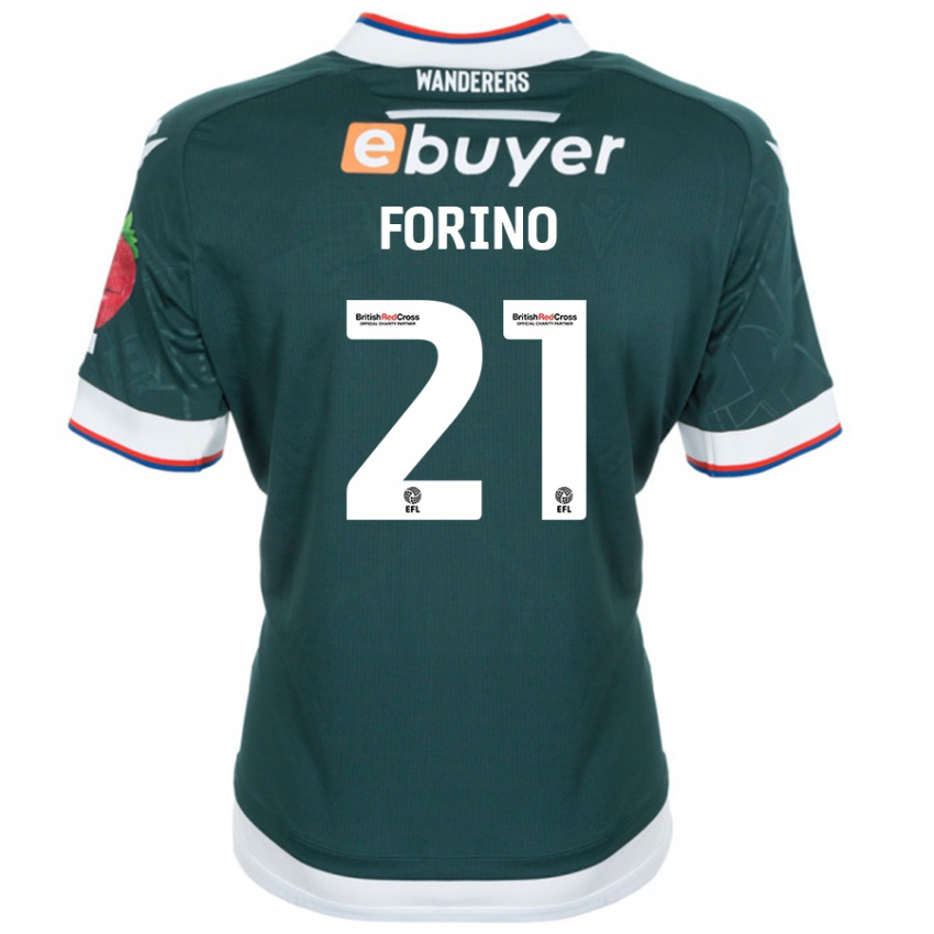 Niño Camiseta Chris Forino #21 Verde Oscuro 2ª Equipación 2024/25 La Camisa Perú