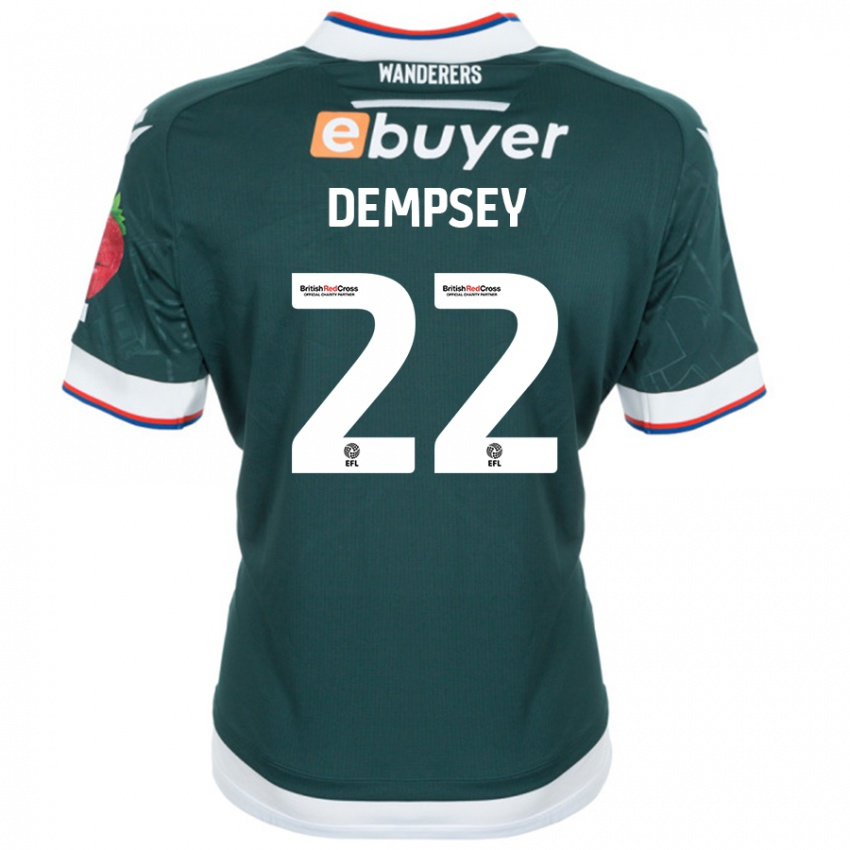 Niño Camiseta Kyle Dempsey #22 Verde Oscuro 2ª Equipación 2024/25 La Camisa Perú