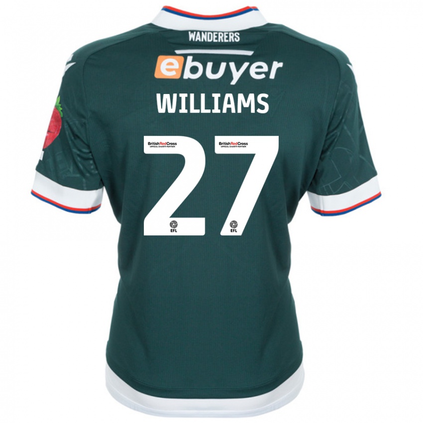 Niño Camiseta Randell Williams #27 Verde Oscuro 2ª Equipación 2024/25 La Camisa Perú