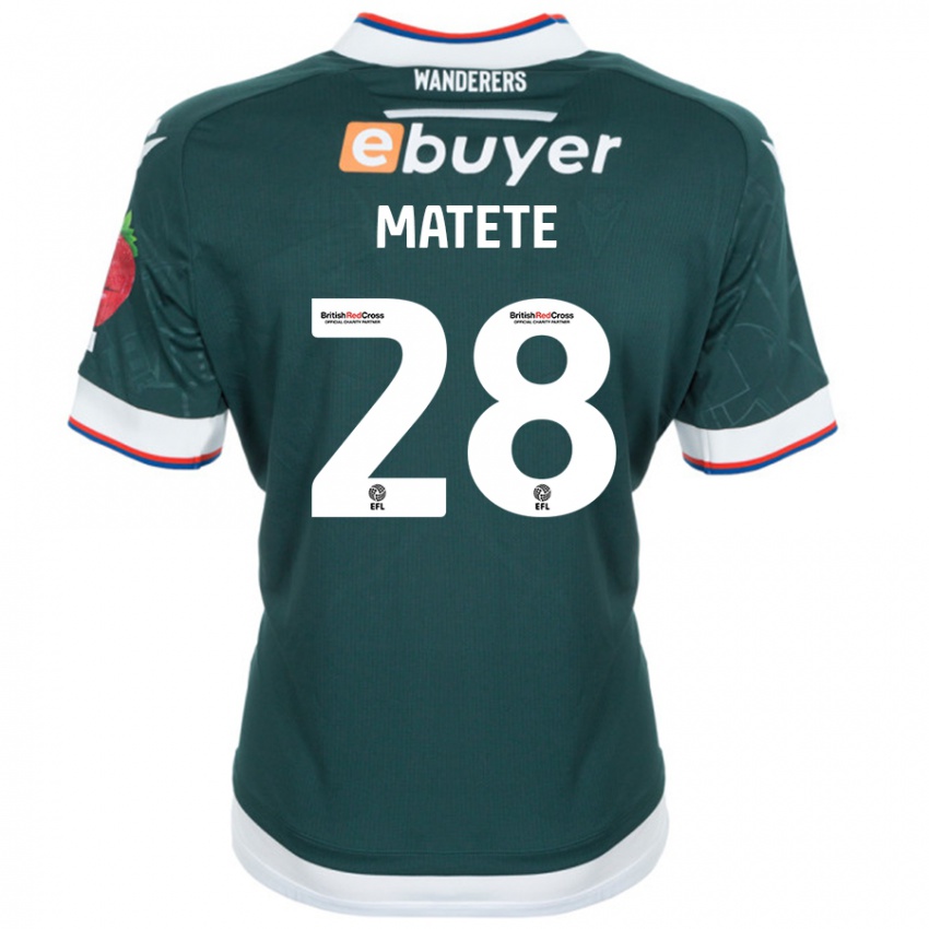 Niño Camiseta Jay Matete #28 Verde Oscuro 2ª Equipación 2024/25 La Camisa Perú