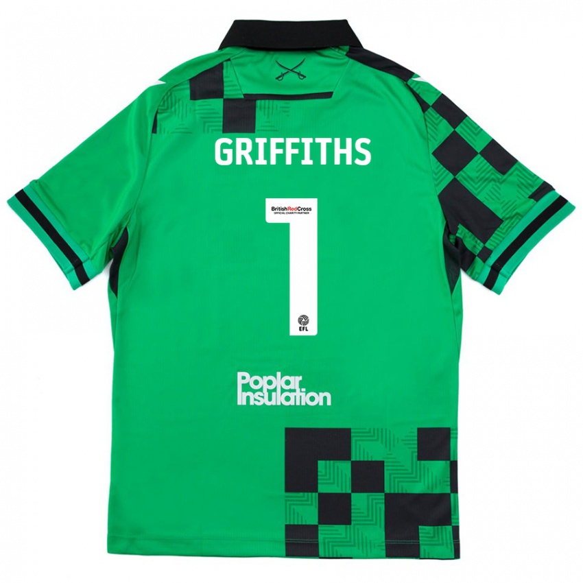 Niño Camiseta Josh Griffiths #1 Verde Negro 2ª Equipación 2024/25 La Camisa Perú