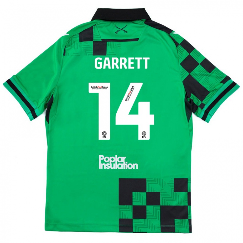 Niño Camiseta Jake Garrett #14 Verde Negro 2ª Equipación 2024/25 La Camisa Perú