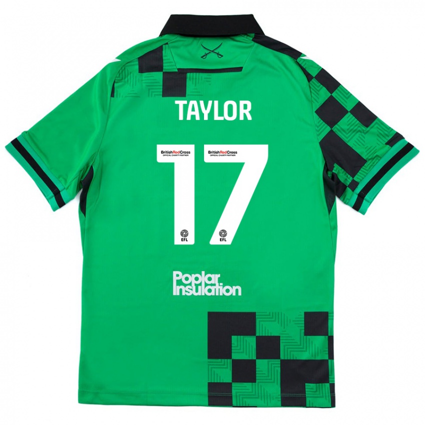 Niño Camiseta Connor Taylor #17 Verde Negro 2ª Equipación 2024/25 La Camisa Perú