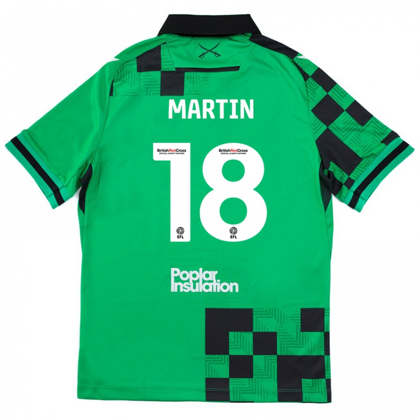 Niño Camiseta Chris Martin #18 Verde Negro 2ª Equipación 2024/25 La Camisa Perú