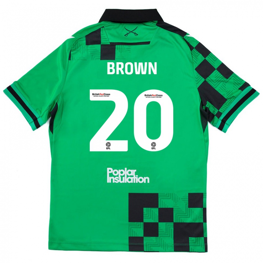 Niño Camiseta Jevani Brown #20 Verde Negro 2ª Equipación 2024/25 La Camisa Perú