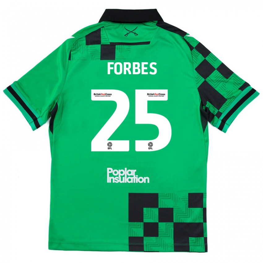 Niño Camiseta Michael Forbes #25 Verde Negro 2ª Equipación 2024/25 La Camisa Perú