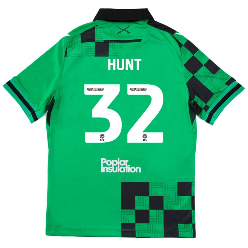 Niño Camiseta Jack Hunt #32 Verde Negro 2ª Equipación 2024/25 La Camisa Perú