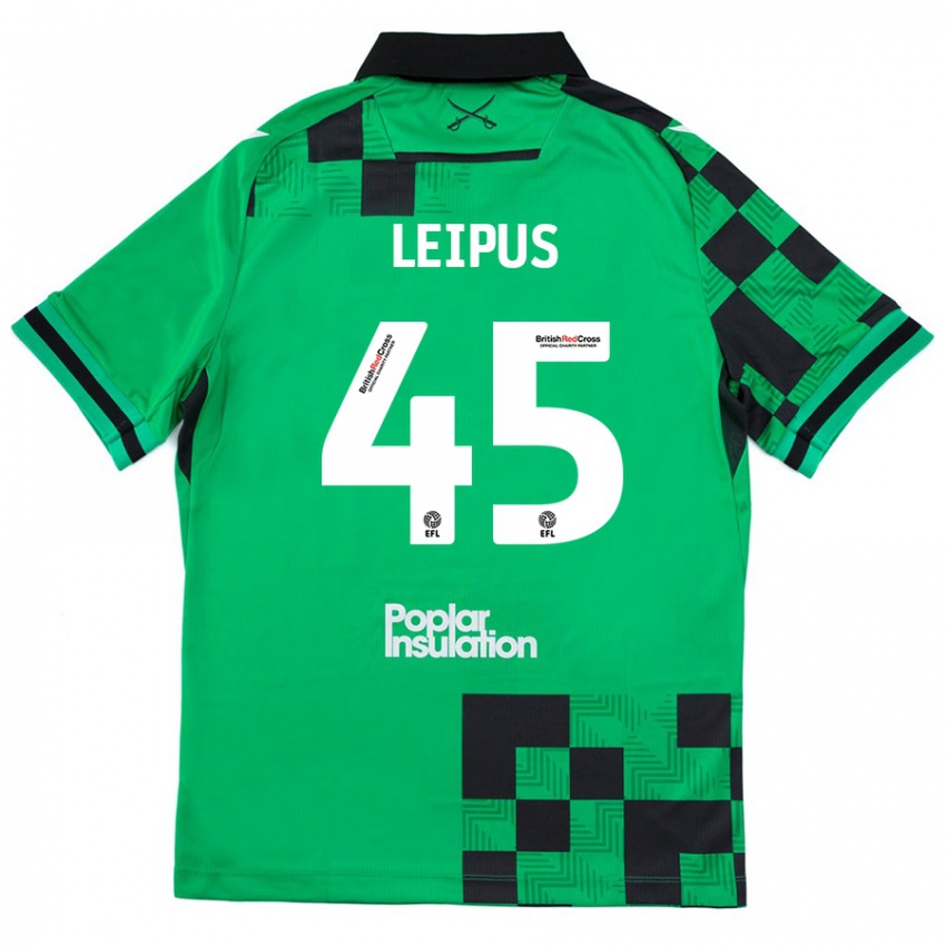 Niño Camiseta Brooklyn Leipus #45 Verde Negro 2ª Equipación 2024/25 La Camisa Perú