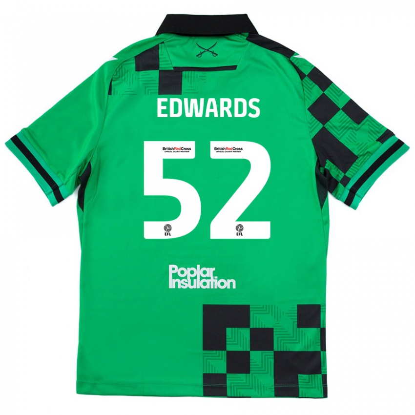 Niño Camiseta Max Edwards #52 Verde Negro 2ª Equipación 2024/25 La Camisa Perú