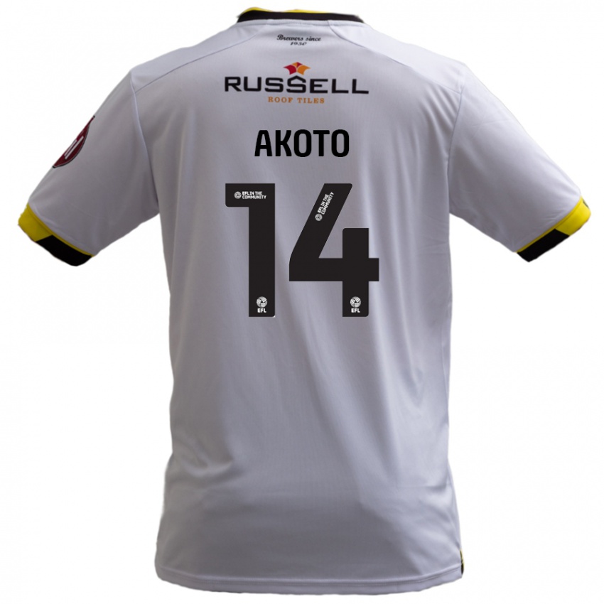 Niño Camiseta Nick Akoto #14 Blanco 2ª Equipación 2024/25 La Camisa Perú