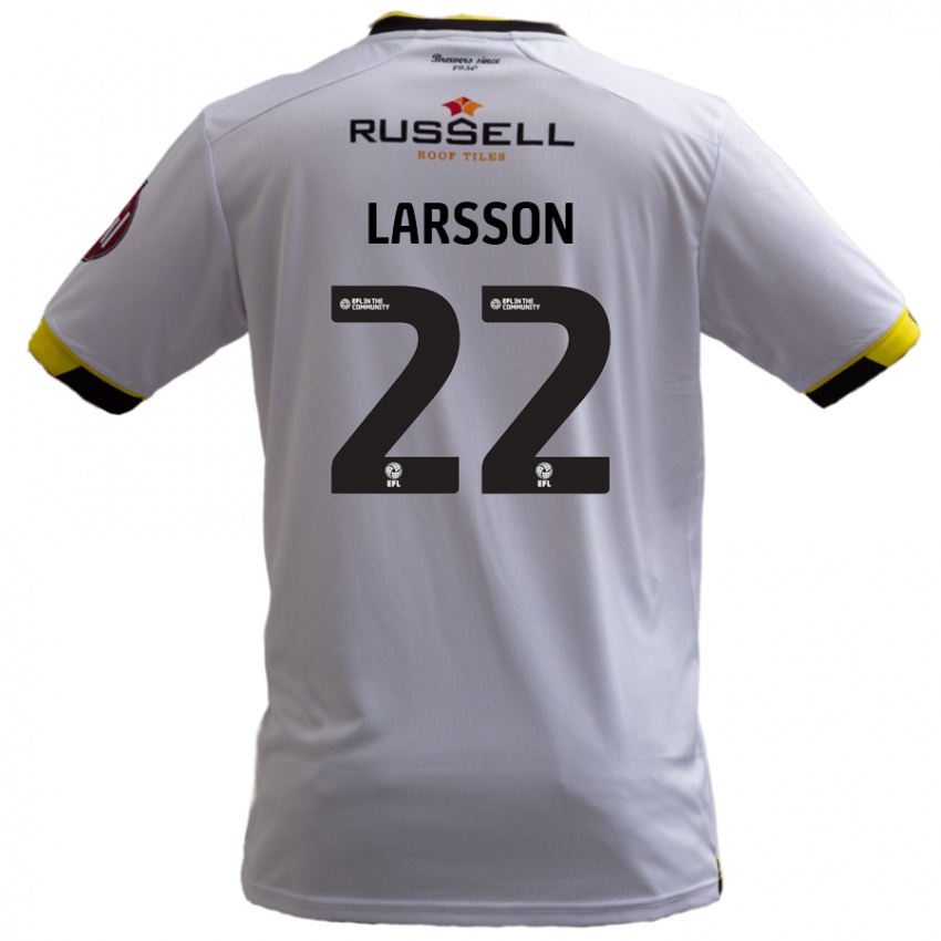 Niño Camiseta Julian Larsson #22 Blanco 2ª Equipación 2024/25 La Camisa Perú