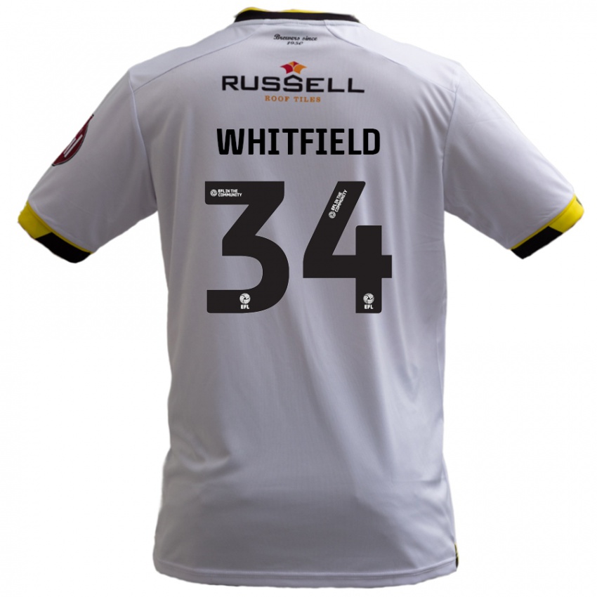 Niño Camiseta Ben Whitfield #34 Blanco 2ª Equipación 2024/25 La Camisa Perú