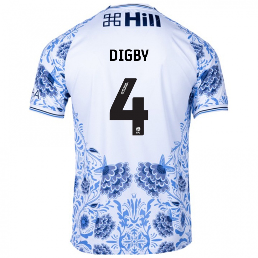 Niño Camiseta Paul Digby #4 Blanco Azul 2ª Equipación 2024/25 La Camisa Perú